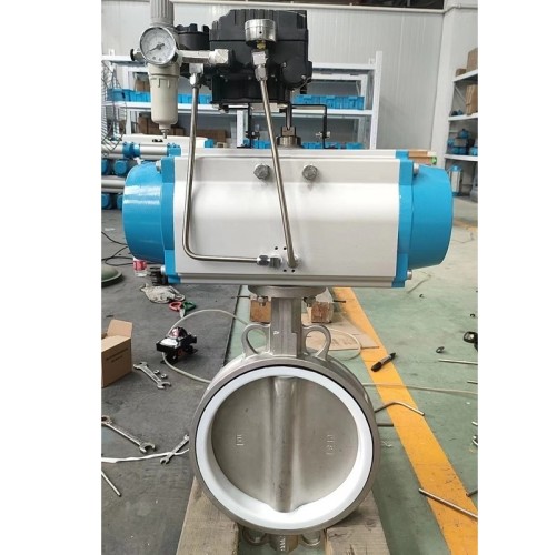 PN6 DN250 Zawór Motylkowy, korpus i tarcza AISI 304, PTFE, pneumatyczna dwustronnego działania Ex, ustawnik pozycyjny 4-20MA