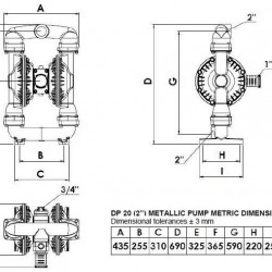 Pompa membranowa pneumatyczna DPX 20 AL/SN - AL/N - AL/B
