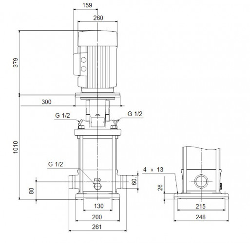 Pionowa pompa wielostopniowa GRUNDFOS CRI 10-22 A-P-T-E-HQQE 96549373