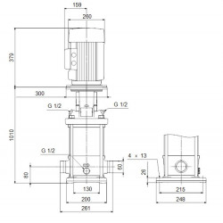 Pionowa pompa wielostopniowa GRUNDFOS CRI 10-22 A-P-T-E-HQQE 96549373