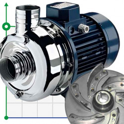 Pompa ze stali nierdzewnej CRX EBARA DWO 400, 3 kW, 66 m3/h, 18m, 380V/T, AISI 304 z wirnikiem otwartym