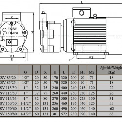 Pompa próżniowa z pierścieniem wodnym ESV 150/60, 130 m3/h, 3 kW, 3000 obr.