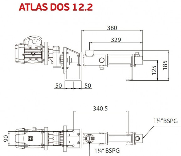 Śrubowa pompa dozująca ATLAS DOS 12.2-01-0.50 HP-5.47-2800-63-A-EPDM