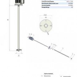 Mikser przemysłowy E-1000-4 230V 3f., 100cm PP