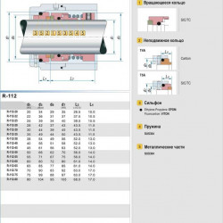 Uszczelnienie mechaniczne wału pompy R-112 35, SIC/SIC, VITON, 304