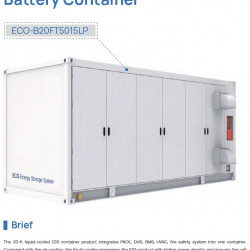 ECO B20FT5015LP chłodzony cieczą wysokonapięciowy pojemnik na baterie LiFePO4 do magazynowania energii