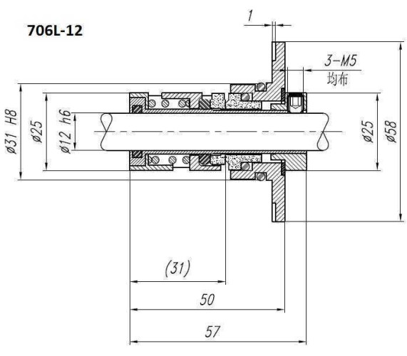 Uszczelnienie pompy Grundfos R-706L 12, SIC/SIC, VITON, 304