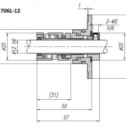 Uszczelnienie pompy Grundfos R-706L 12, SIC/SIC, VITON, 304