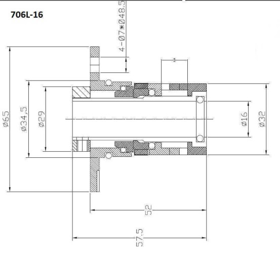 Uszczelnienie pompy Grundfos R-706L 12, SIC/SIC, VITON, 304