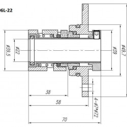 Uszczelnienie pompy Grundfos R-706L 12, SIC/SIC, VITON, 304