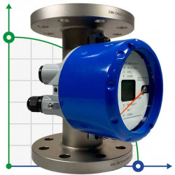 DN65 Przepływomierz ze stali nierdzewnej rotametr KLZZ PN6 (liquid alcohol mixture C2H5OH 25%), 1..10 m3/h, 4-20mA, Ex