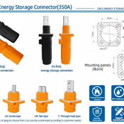 JC-CN12-S-01-LM, 350A, 1500V DC Gniazdo przyłączeniowe do systemów magazynowania energii typu nakrętkowego, pomarańczowe