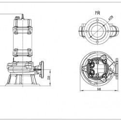 Pompa do ścieków z wirnikiem tnącym 100WQV80-30-15/2 do pompowania wody powodziowej