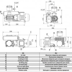 Pompa próżniowa Zinisan ZYVP-016-M/0.37 olejowa jednostopniowa