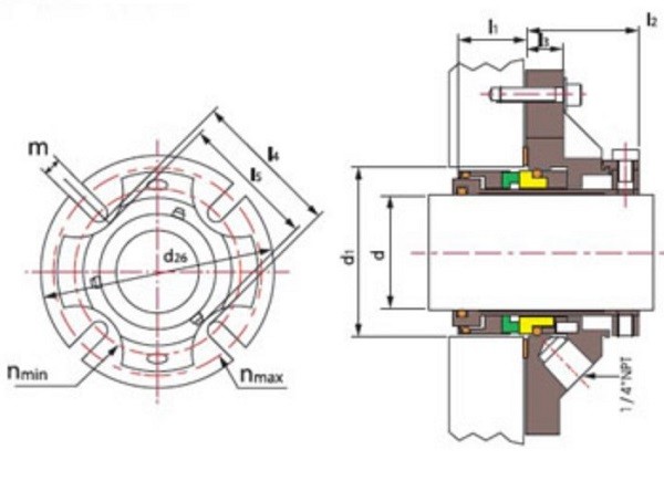 Uszczelnienia cartridgowe R-CSM 58, SIC/SIC, VITON, 304