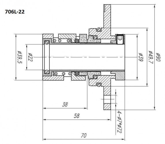 Uszczelnienie pompy Grundfos R-706L 16, SIC/SIC, VITON, 304