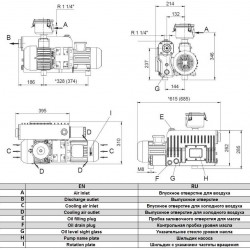 Pompa próżniowa Zinisan ZYVP-025-M/0,75 olejowa jednostopniowa