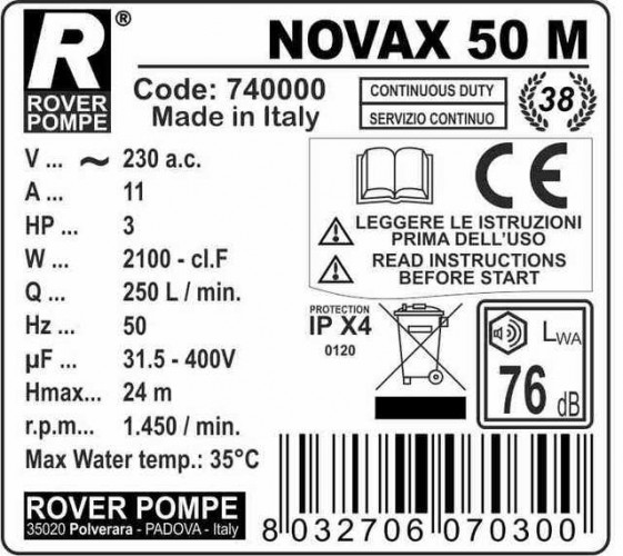 NOVAX 50M pompa do piwa, zacieru, brzeczki
