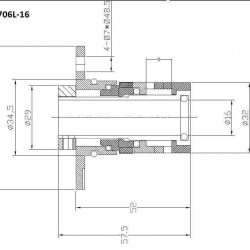 Uszczelnienie pompy Grundfos R-706L 22, SIC/SIC, VITON, 304