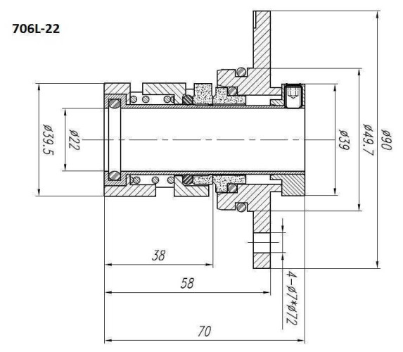 Uszczelnienie pompy Grundfos R-706L 22, SIC/SIC, VITON, 304