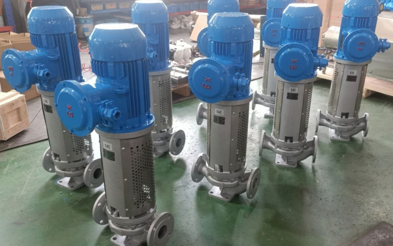 Pionowa pompa oleju termalnego 350°C LQLRY32-32-210/2-CEX, 4,5 m3/h, 50 m, 3 kW, 2900 obr/min, Ex