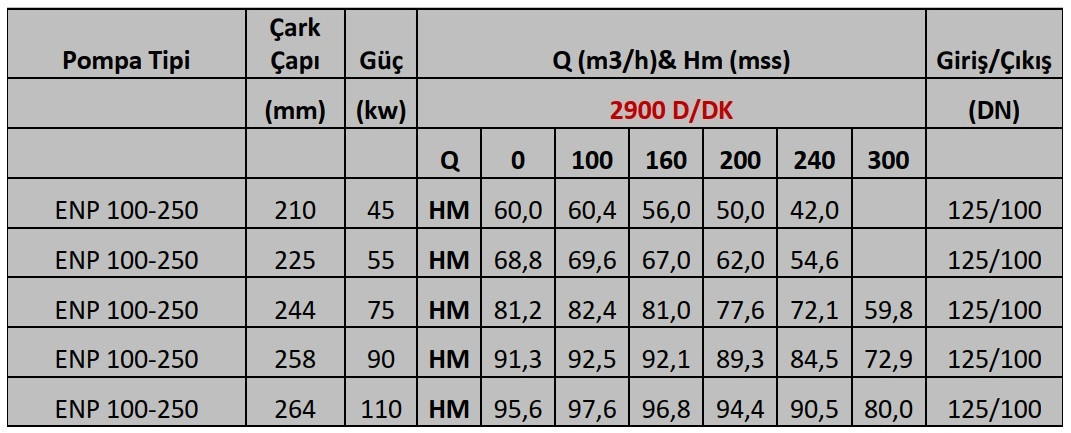 Pompa konsolowa jednostopniowa ENP 100-250, 90 kW, 2900 obr./min na ramie z silnikiem