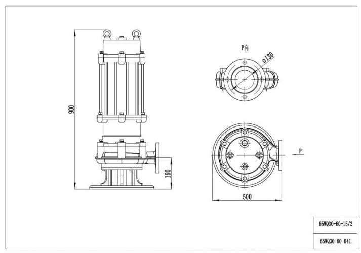 Zatapialna pompa drenażowa do lagun 65WQ30-60-15/2