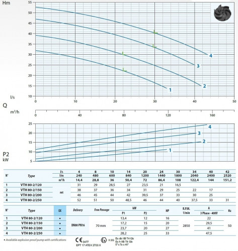 Pompa zanurzeniowa Dreno VTH 80-2/250 z wirnikiem wirowym