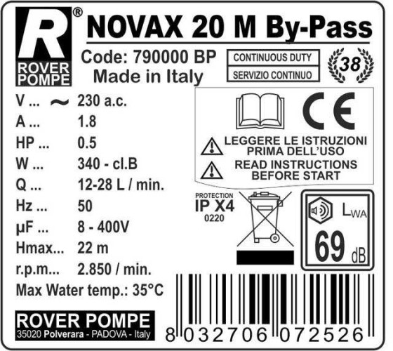 NOVAX 20 By-Pass pompa cieczowo-pierścieniowa