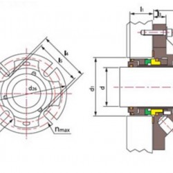Uszczelnienia cartridgowe R-CSM 63, SIC/SIC, VITON, 304