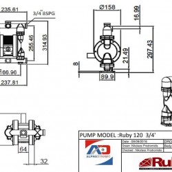 RUBY 120A-P-NAN-N  pompa membranowa pneumatyczny