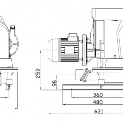 Pompa membranowa Caffini - Libellula Lib 1-2 z silnikiem elektrycznym na ramie