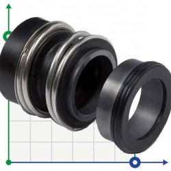 Uszczelnienie mechaniczne wału pompy KSB R-MG1S6 22, SIC/SIC, VITON, 304