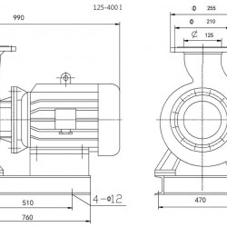 BGWHB 125-400(I) (200/50), 45kW, 1480, Ex - pompa ze stali nierdzewnej pozioma