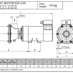Pompa śrubowa ze stali nierdzewnej do substancji gęstych LIVERANI MO-I 44 CC/24V 0,55 kW, 1400 obr./min