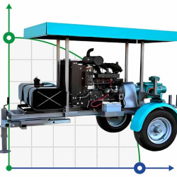 Diesel motopompa 45 KM - 4 prędkości z przyczepą