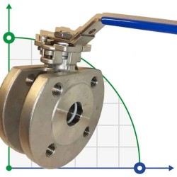DN32 Nierdzewny zawór kulowy kołnierzowy monoblok AISI 304, gniazdo PTFE