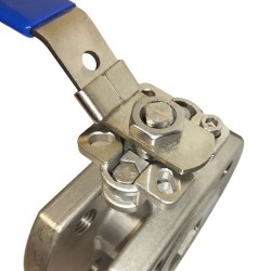 DN32 Nierdzewny zawór kulowy kołnierzowy monoblok AISI 304, gniazdo PTFE