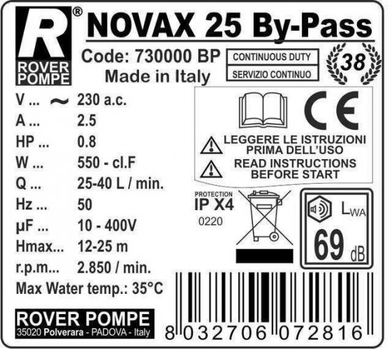 NOVAX 25 By-Pass pompa cieczowo-pierścieniowa