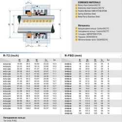 Uszczelnienie pompy R-T2 3, TC/TC, VITON, 304