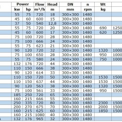 Odśrodkowa pompa pionowa IRG BGLB 300-315 (720/32), 90kW, 1480 Ex