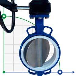 PN6 DN200 Zawór Motylkowy, korpus żeliwny, tarcza AISI 304, Gniazdo: PTFE