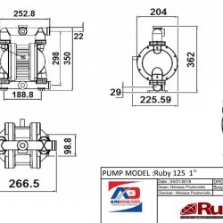 RUBY 125A-P-NNN  pompa membranowa pneumatyczny