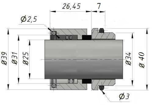 Uszczelnienie pompy R-GEA 25, CAR/SIC, VITON, 304