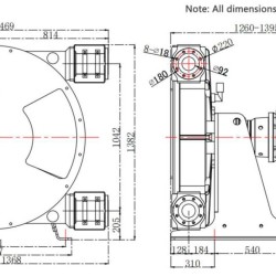 Przemysłowa pompa wężowa JXHIN-100-CI+SS-NR-P, 42 m3/h, 15 kW, 16 bar, 380V
