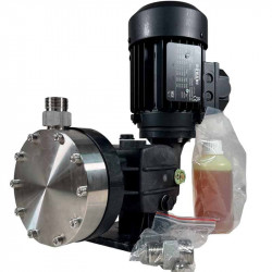 Pompa membranowa z silnikiem dozującym flokulant AQUA MSB, AISI 316L, 170 l/h, 8 bar, 0,18 kW, 380 V