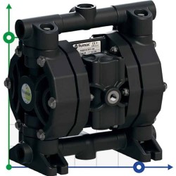 Pneumatyczna pompa membranowa do kwasu octowego PHOENIX P60 PVDF SANTOPRENE+PTFE, 65 l/min