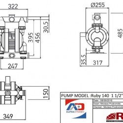 RUBY 140A-P-NNN  pompa membranowa pneumatyczny