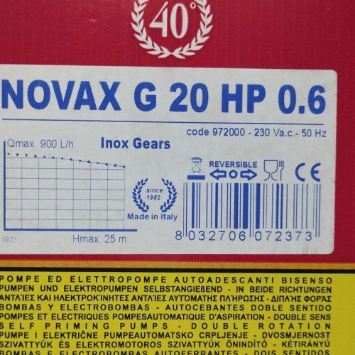 NOVAX G 20 HP 0,6 pompa zębata