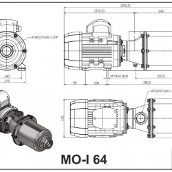 Pompa śrubowa ze stali nierdzewnej do olejów jadalnych LIVERANI MO-I 64 MF 1,1 kW, 1400 obr./min, 220 V